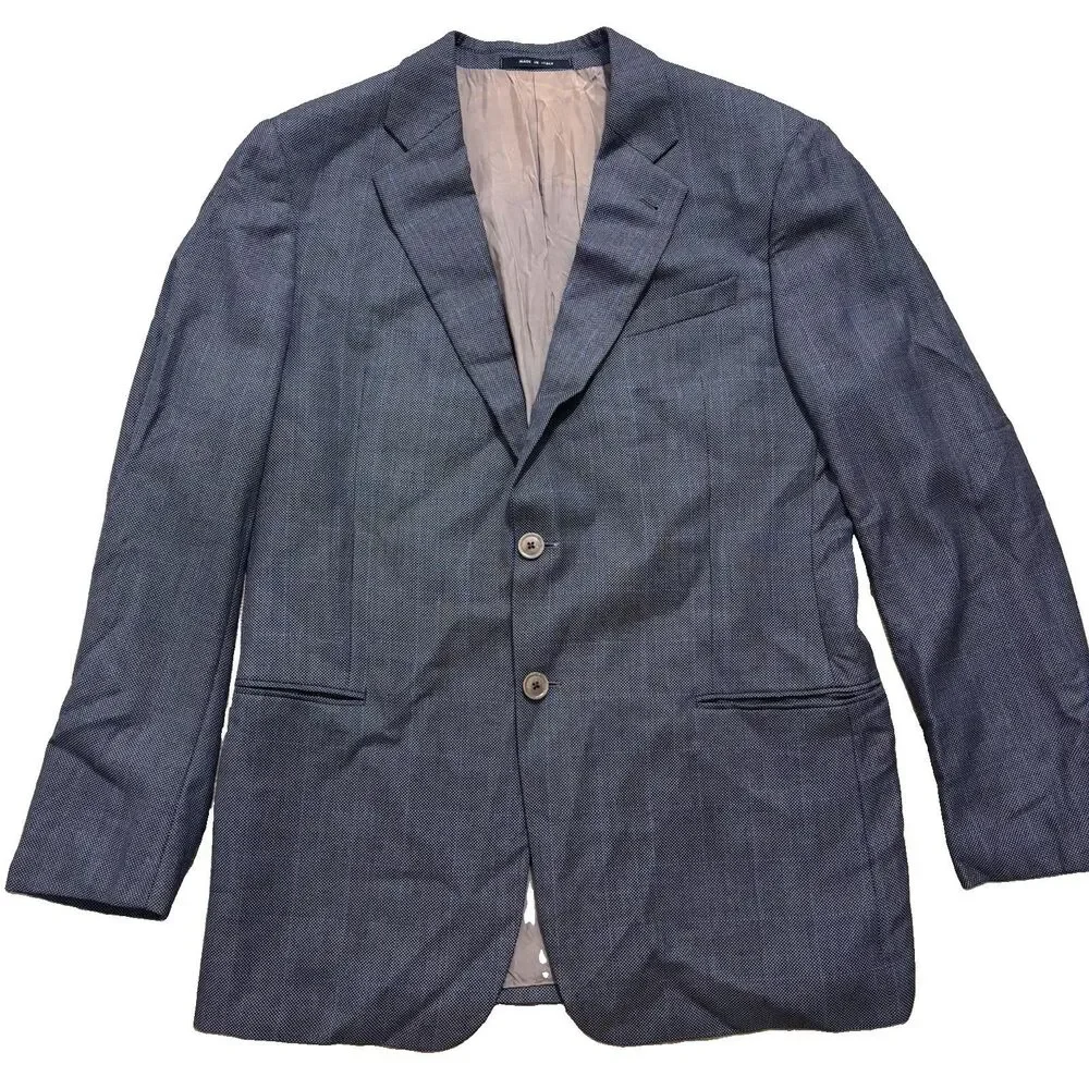Armani Collezioni Blazer Men's 44L Brown Birdseye Wool Italy Old Money Luxury